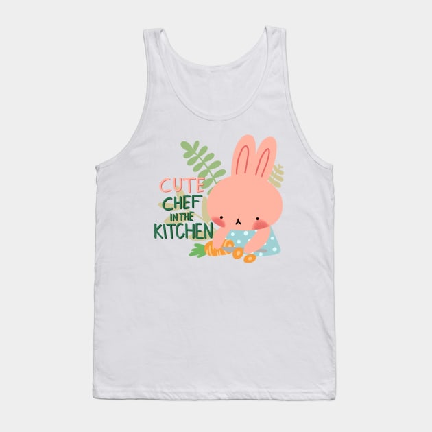 Cute Design “Cute Chef in the Kitchen” | Cute gifts | Kawaii Handmade Illustration | By Atelier Serakara Tank Top by Atelier Serakara